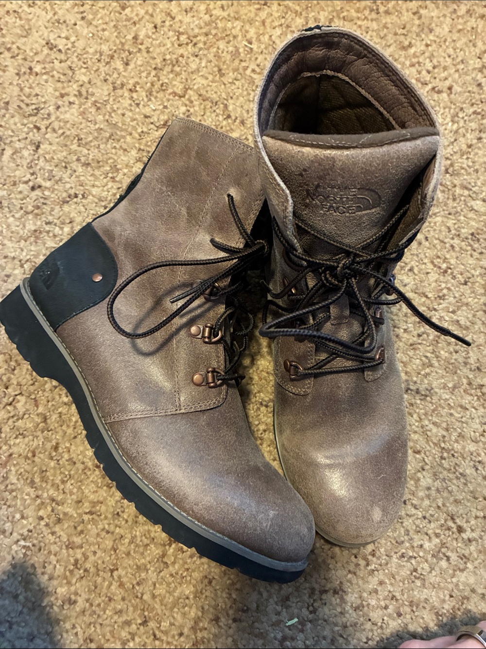 The North Face Men's Taupe/Brown Lace-Up Leather Boots